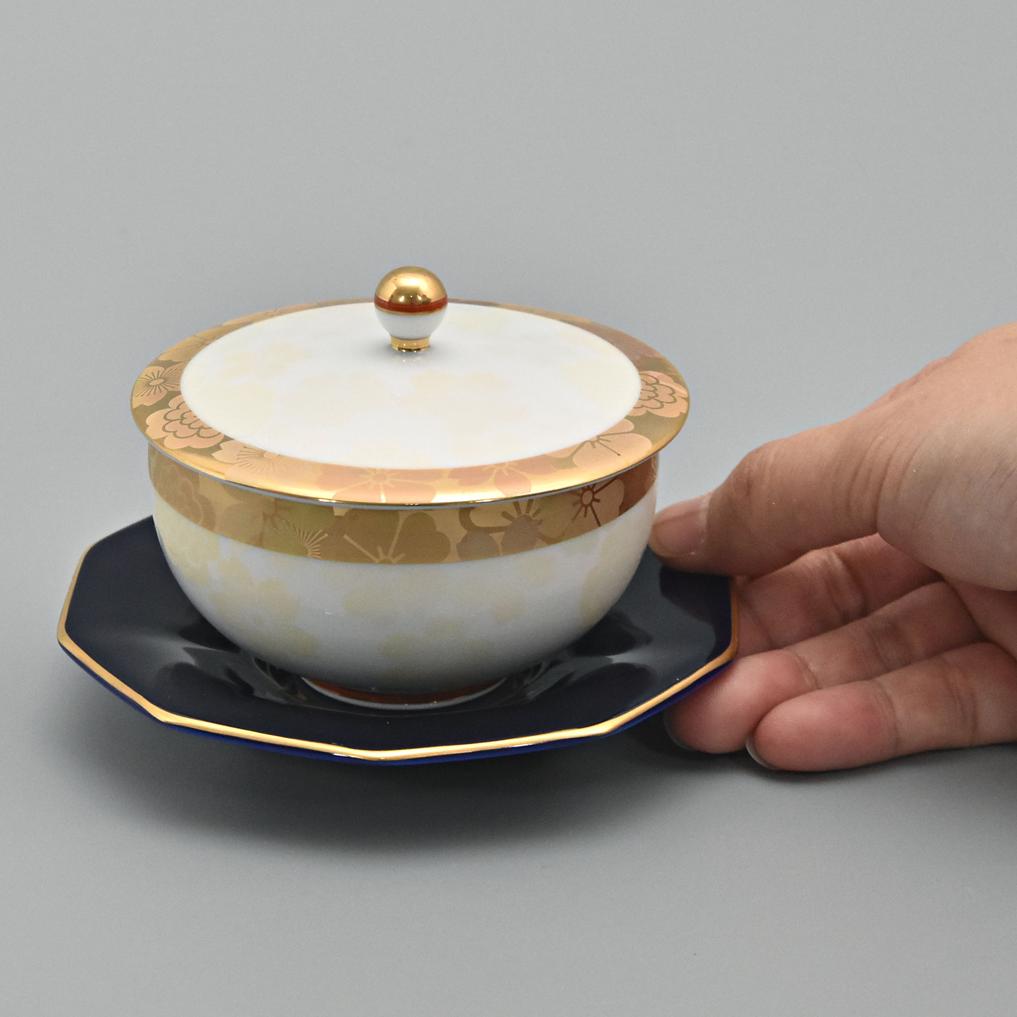 幸彩華）蓋付湯のみ5客セット|有田焼の老舗-香蘭社オンラインショップ