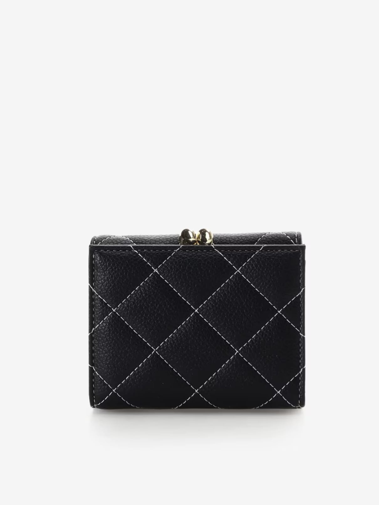 キルティングパールフラッター折財布【ブラック】(ブラック