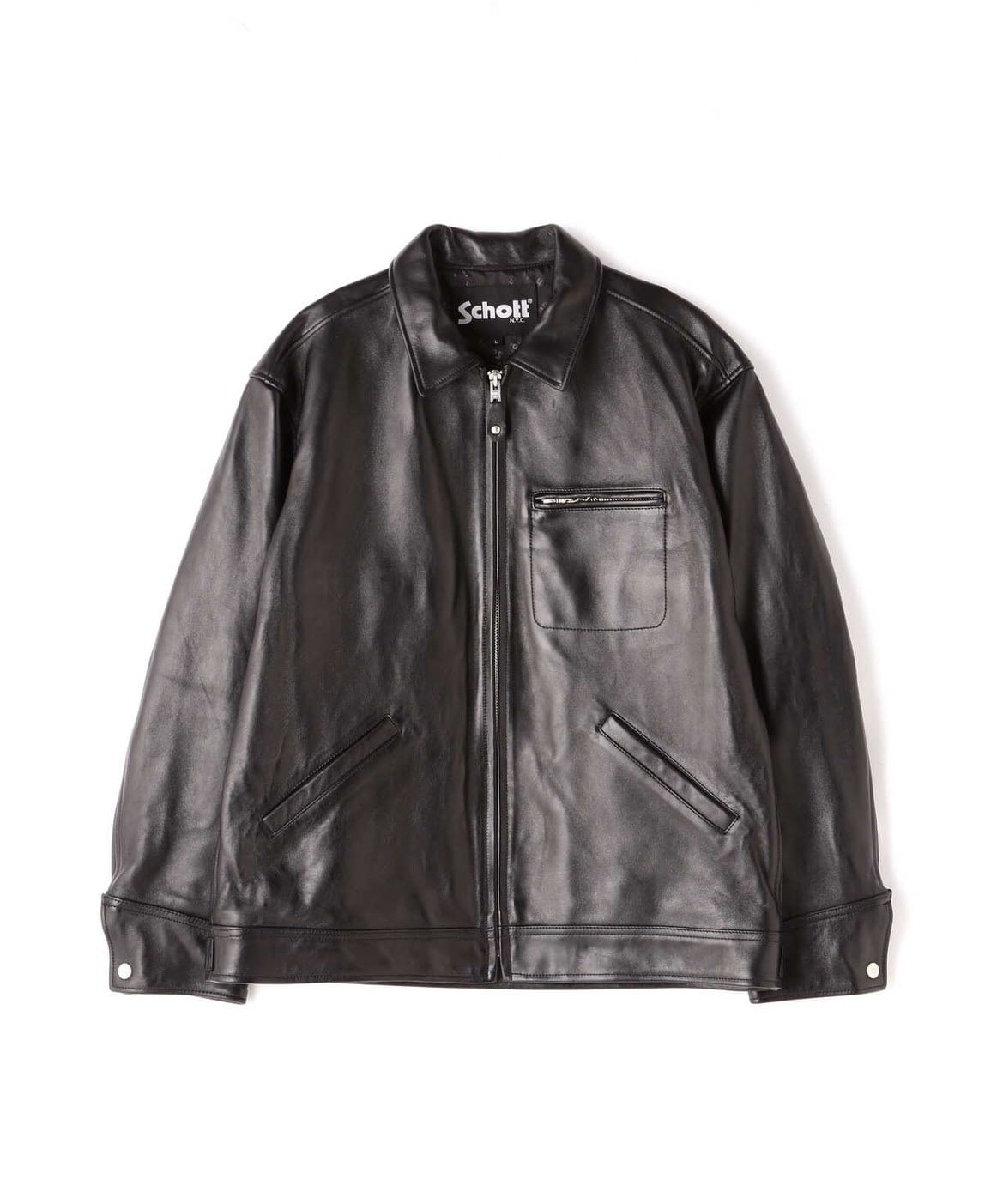 Schott/LEATHER TRACKER JACKET/レザートラッカージャケット(S BLACK