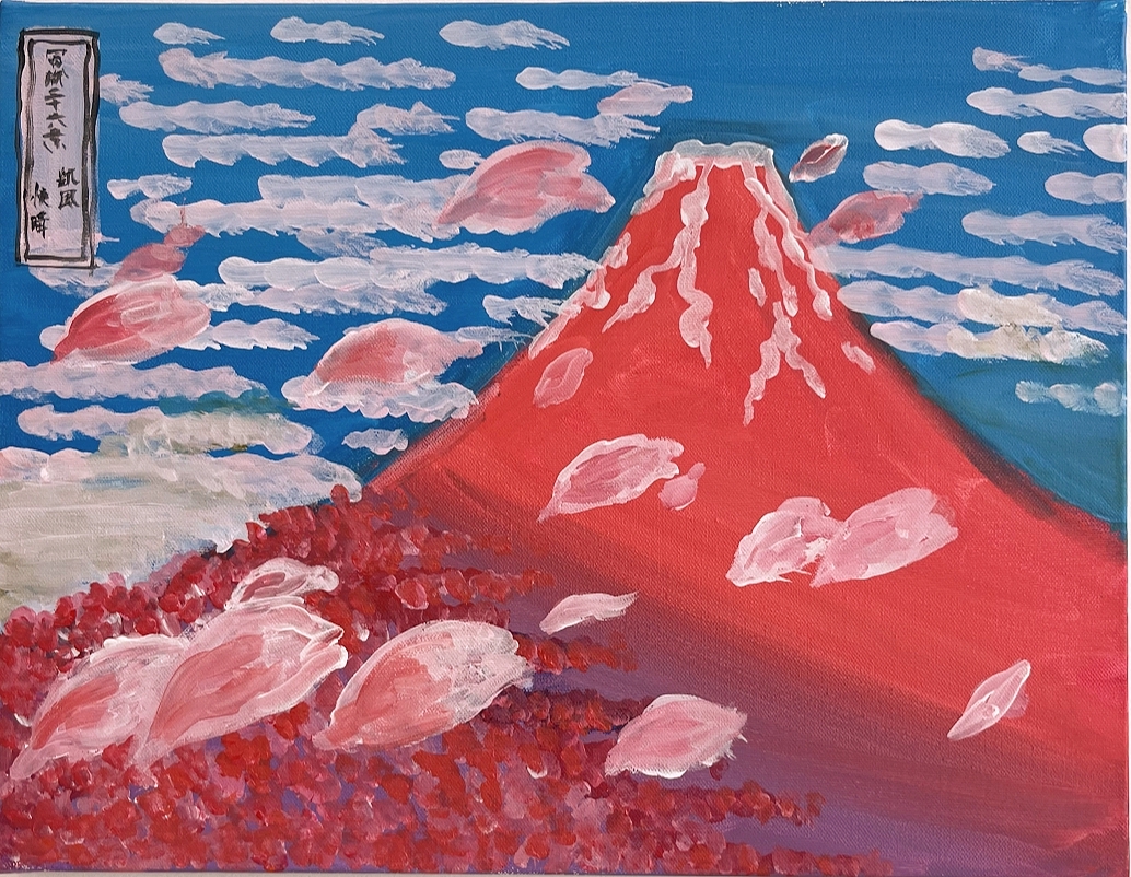 吉川和生作 赤富士 掛け軸 吉川和生作 赤富士 掛け軸