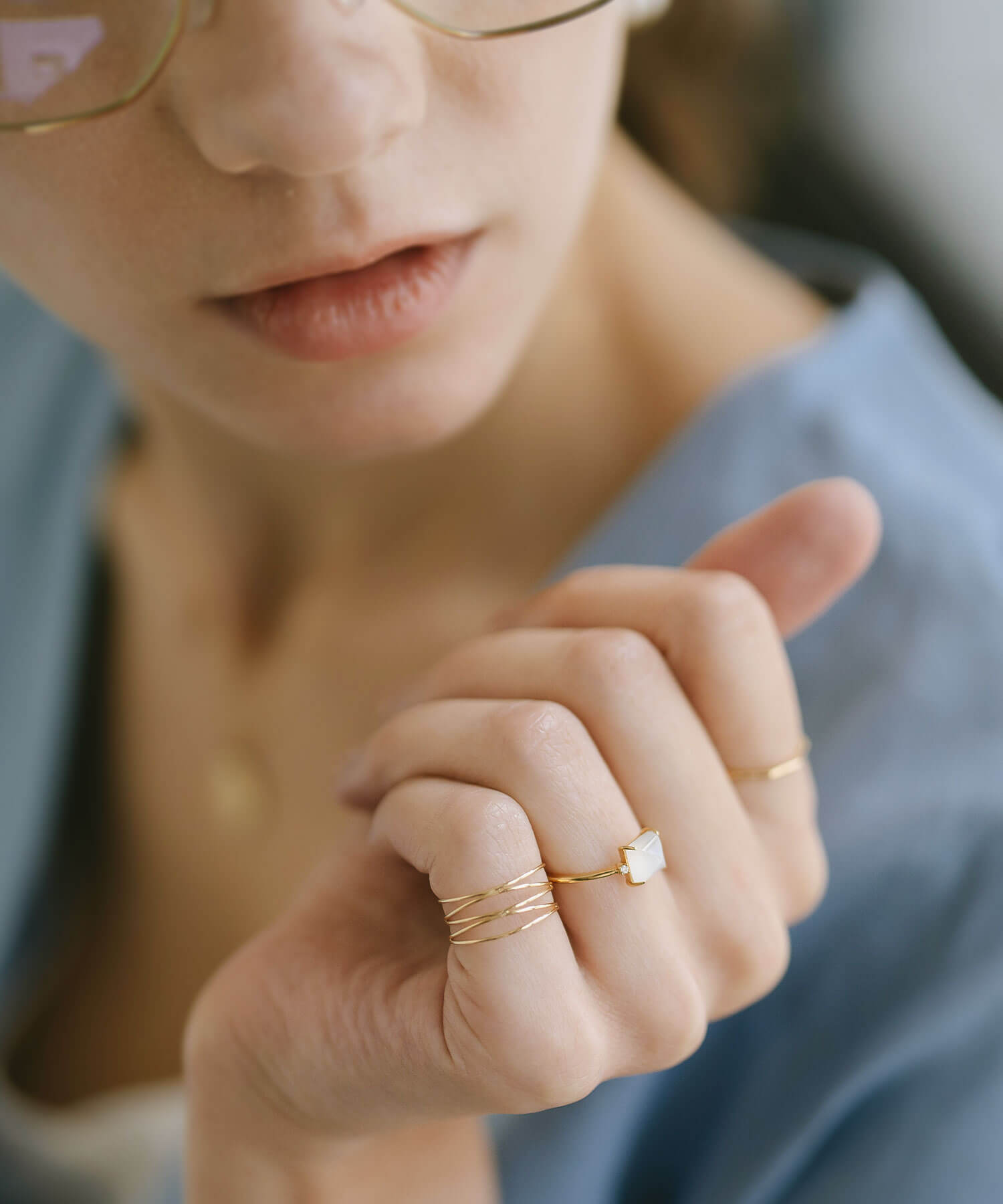 でも重ねづけにも可愛いです!!☆18金プレーンリング、マット加工☆