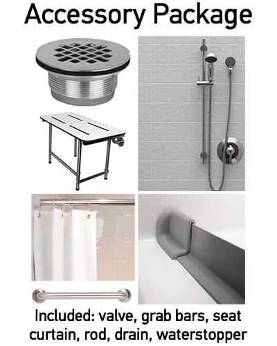 KPACKARXX37: Accessory Package for 63”x37” ADA Roll-In Showers