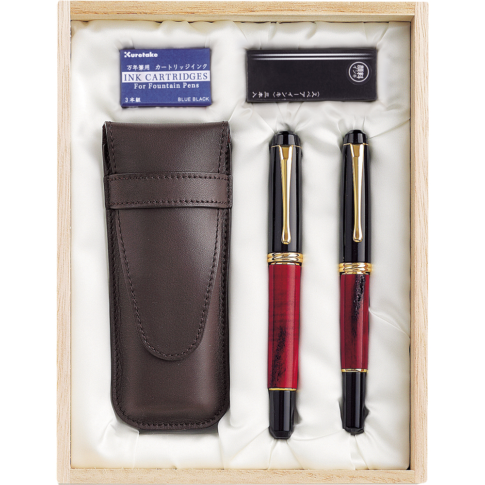 書道セット「夢銀河」 筆墨 万年筆 木箱入り 高級書道具 書道セット
