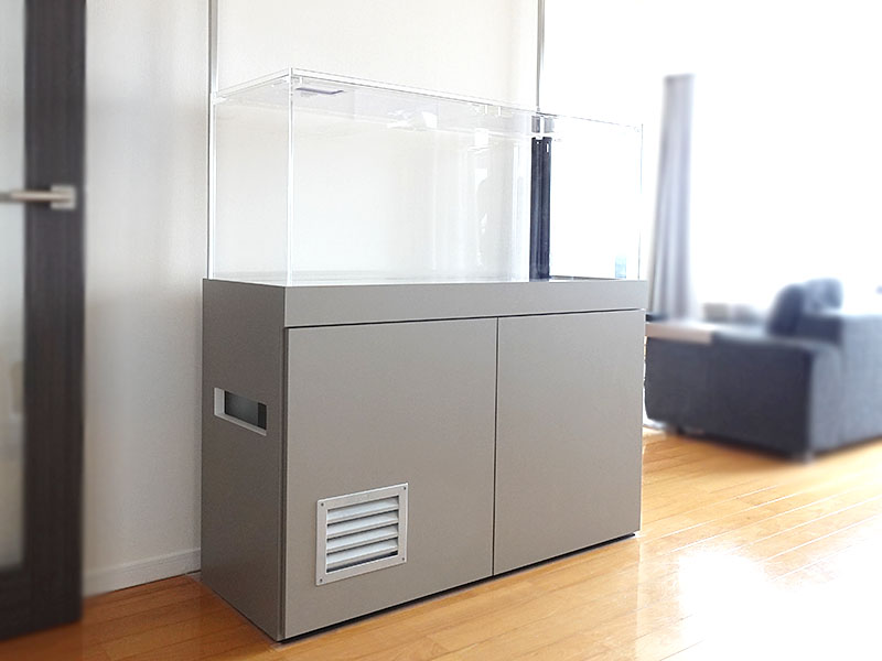 オーダーメイドアクリル水槽+木製水槽台】海水魚用OF水槽・木製水槽台