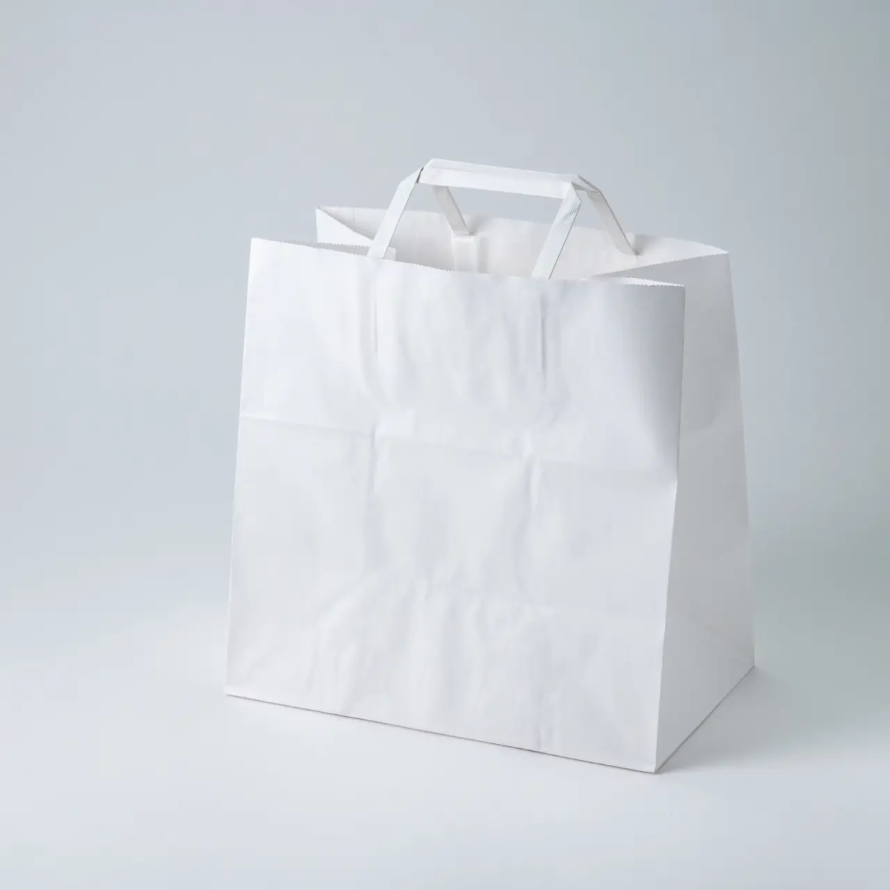 手提げ紙袋25チャームバッグ平手E判 晒白無地 50：シモジマ