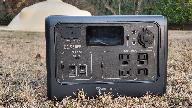 BLUETTI EB55 ポータブル電源 レビュー：537Wh、定格750Wでシンプルな