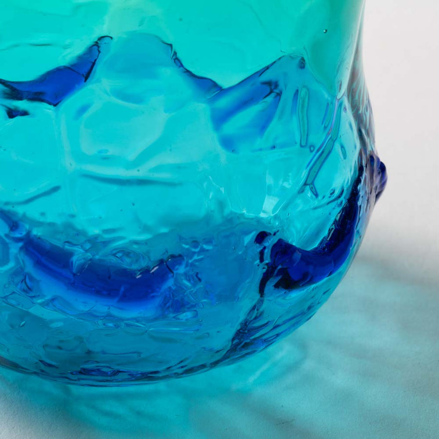 ▽Eb左1114 ガラス製 水指 漆蓋付き 琉球硝子？ 気泡 ガラス 【公式通販】