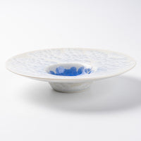 京焼・清水焼 陶あん 花結晶 リム皿（青白） ¥8,800 大人の焼き物