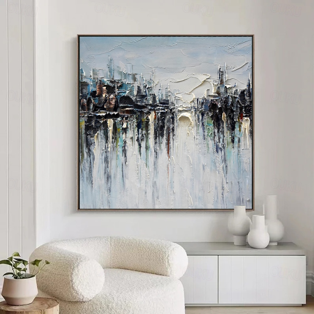 純正な手描きの油絵の客間の現代風の装飾画の抽象壁画