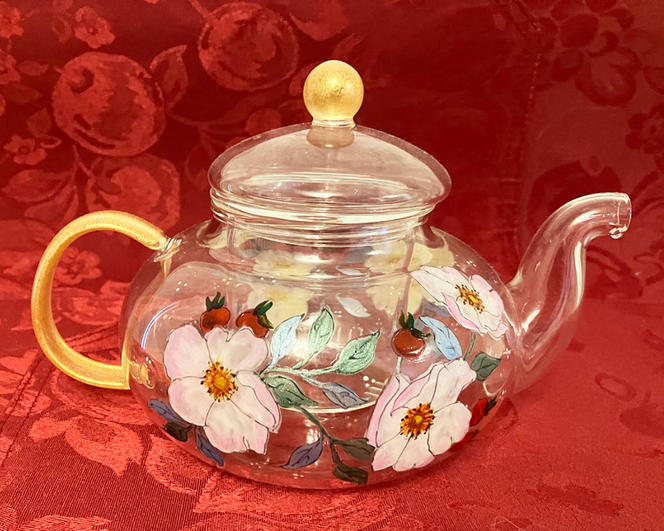 絵付け手描き】ランプティーポット、カップ＆ソーサー 2点セット「一重