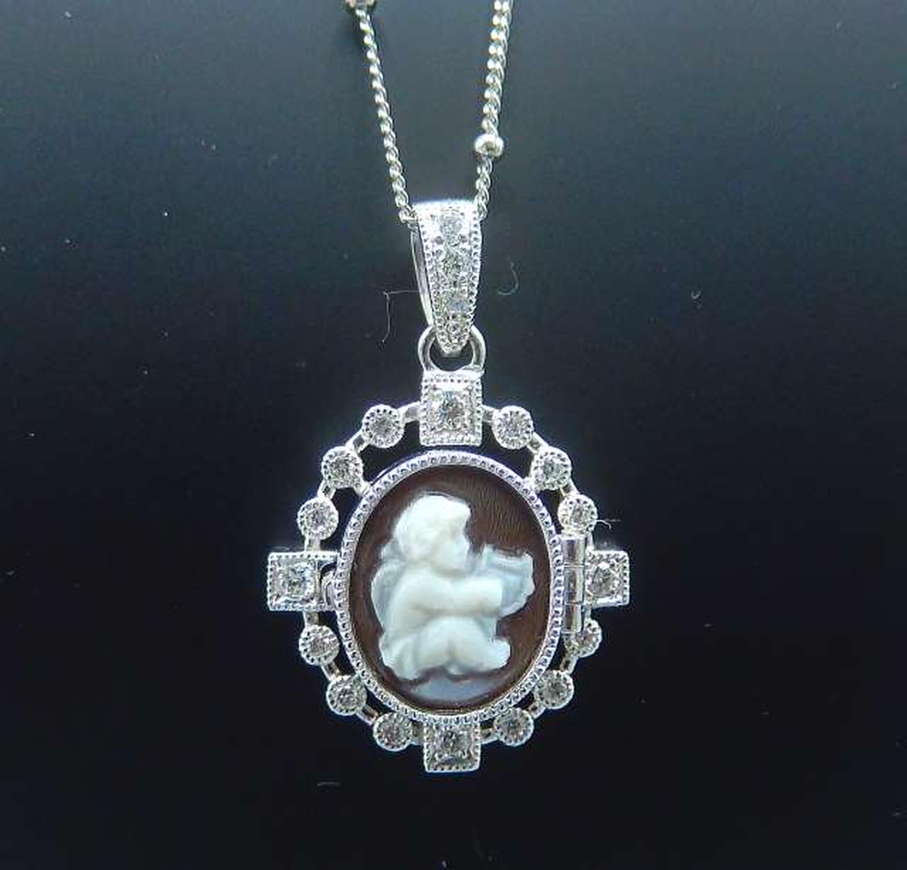 K18WG カメオ ネックレス Italy K18】18金カメオデザイン ネックレス