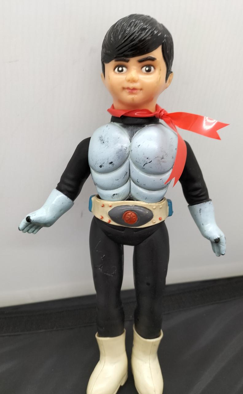 希少 仮面ライダー1号 ソフビ 面取れ マフラー無し 当時物 希少 仮面