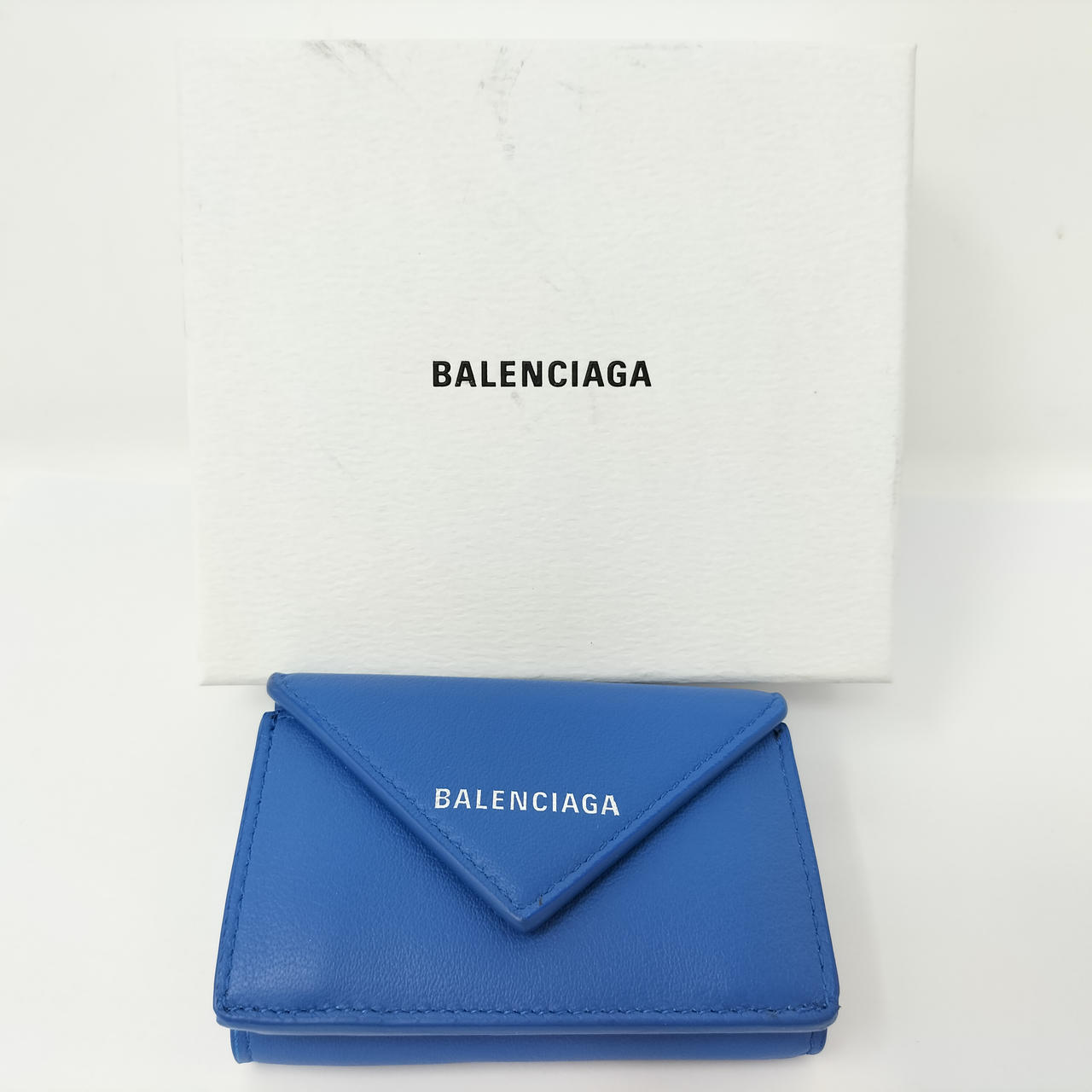 バレンシアガ 499207 PAPER ペーパー ウォレット 長財布 水色