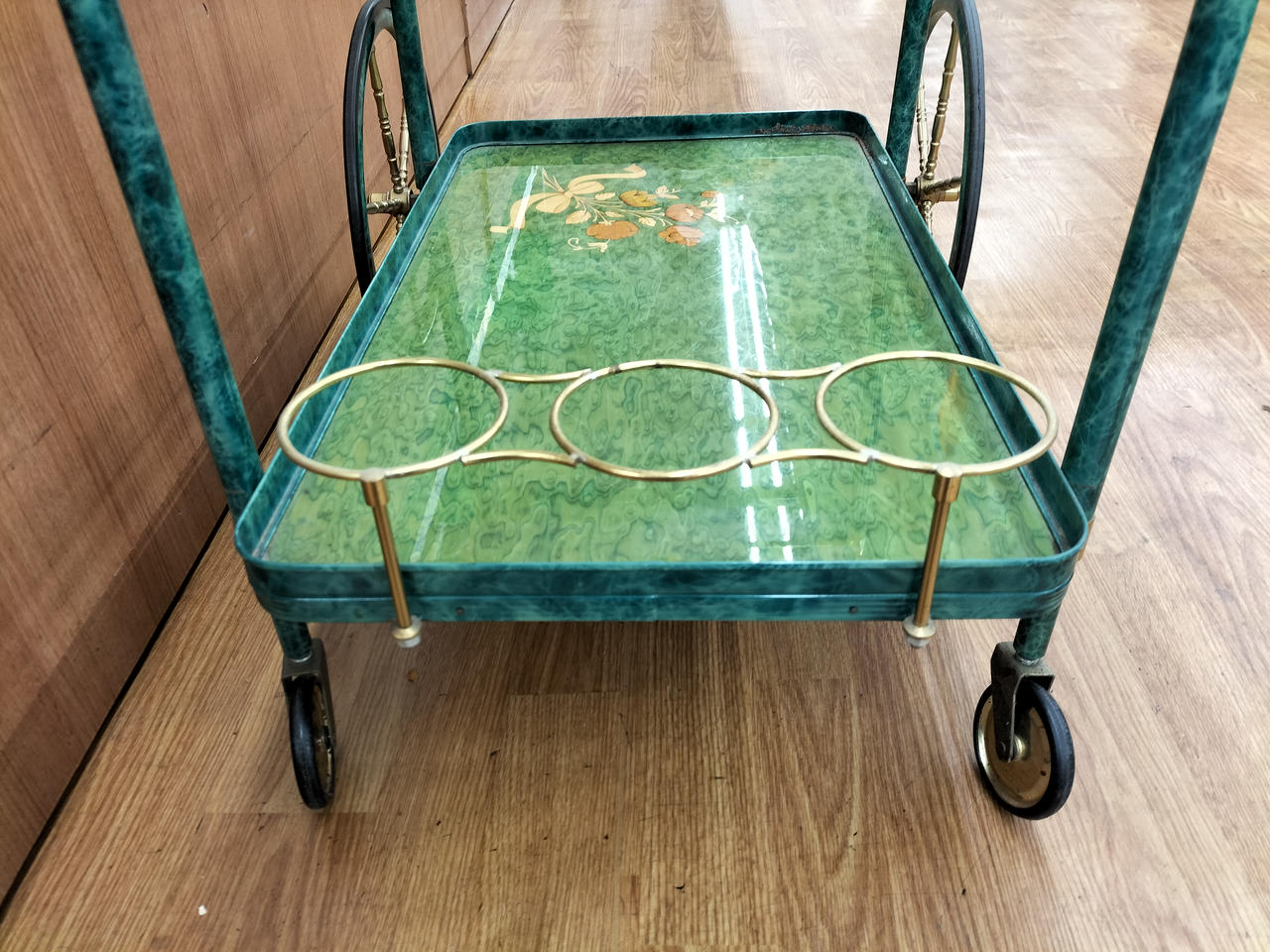 イタリア製 Demain キッチンワゴン コーヒーワゴン 象嵌 【公式通販】