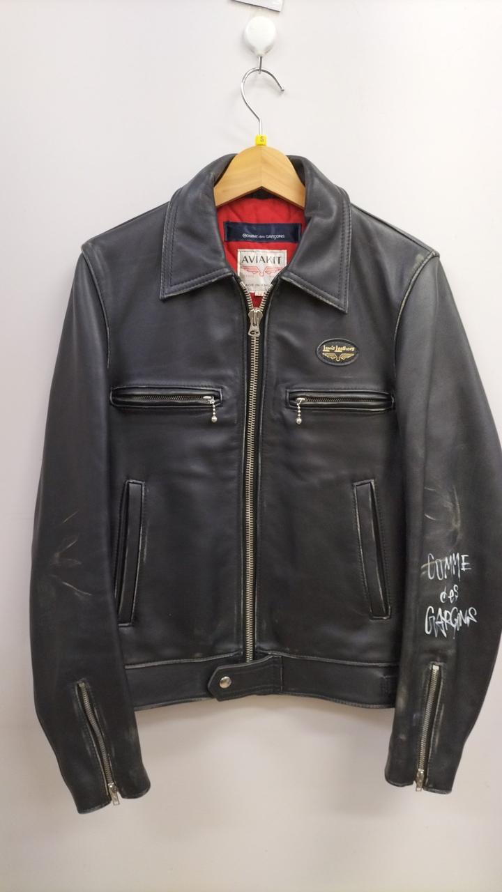 コムデギャルソン×ルイスレザー|加工シングルライダース ペイント加工