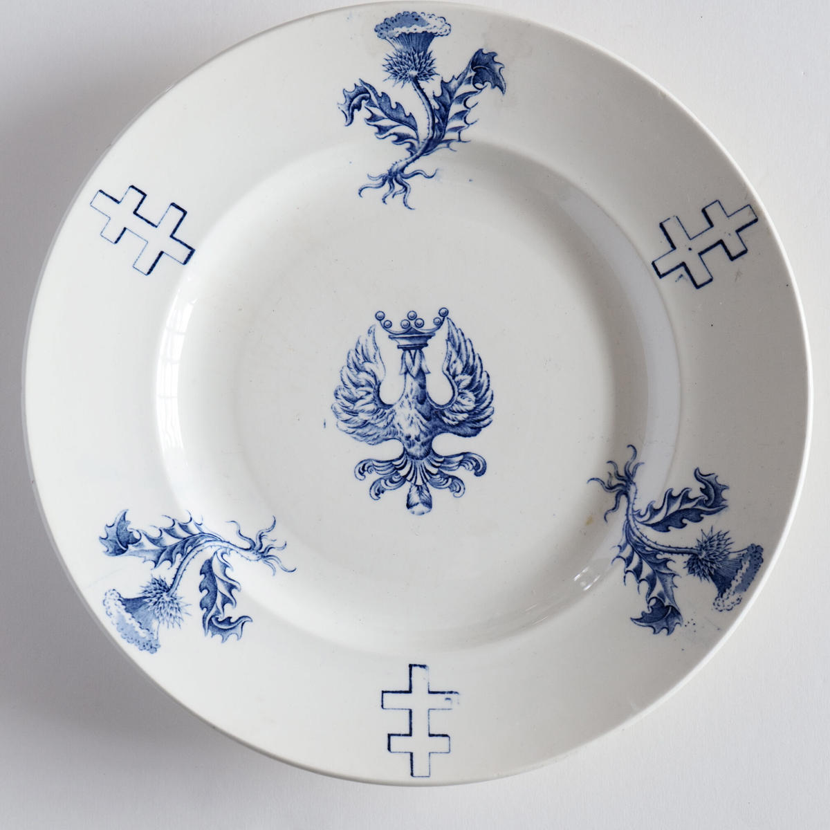 Luneville リュネヴィル ロレーヌ十字 アザミ 王冠鷲 珍しい深皿 I