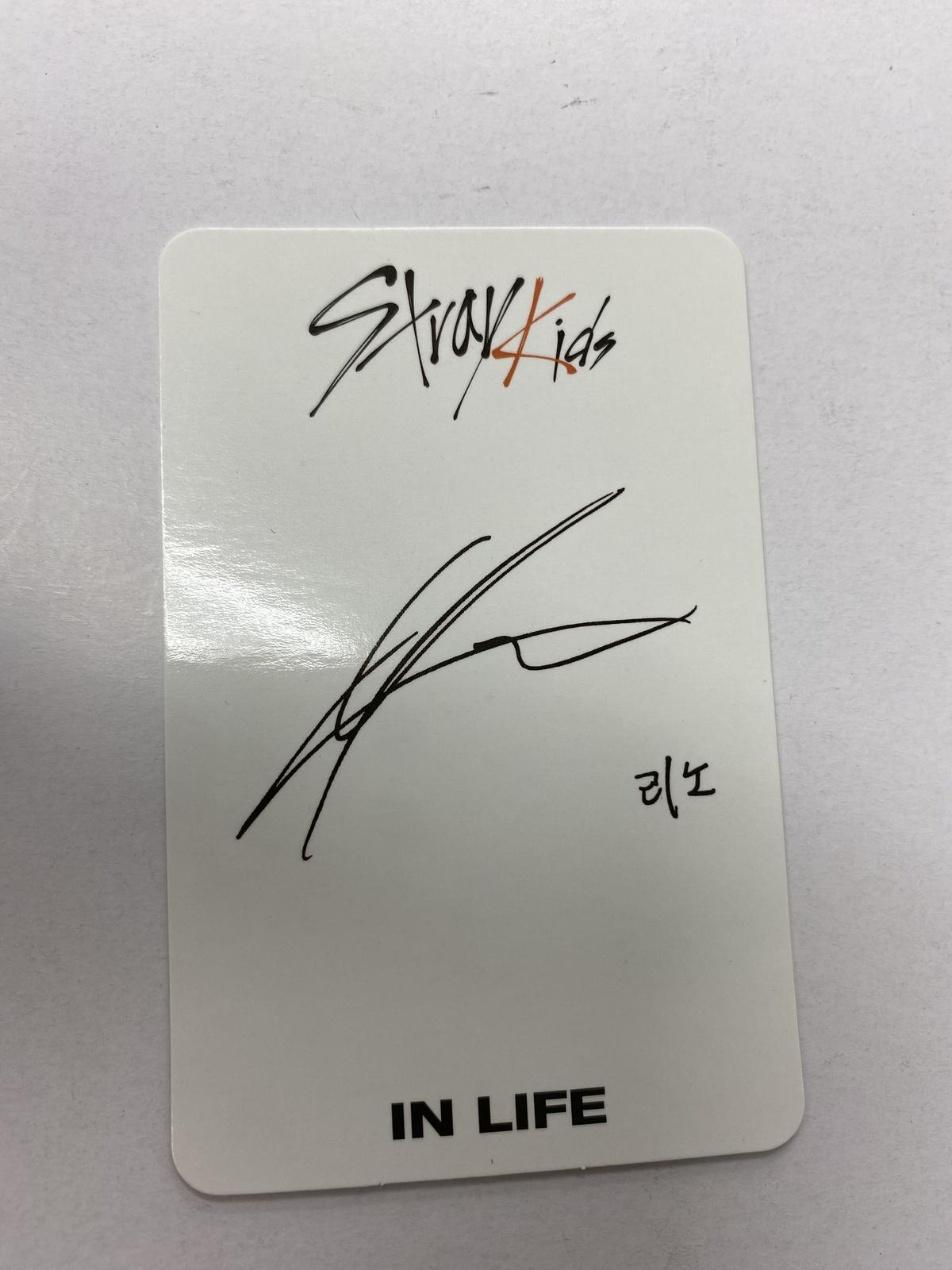 StrayKids リノ 直筆サイン トレカ straykids スキズ リノ サイン
