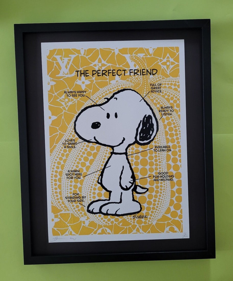 Death Nyc Large Framed 16x20in Pop Art Original Coa Theme Snoopy