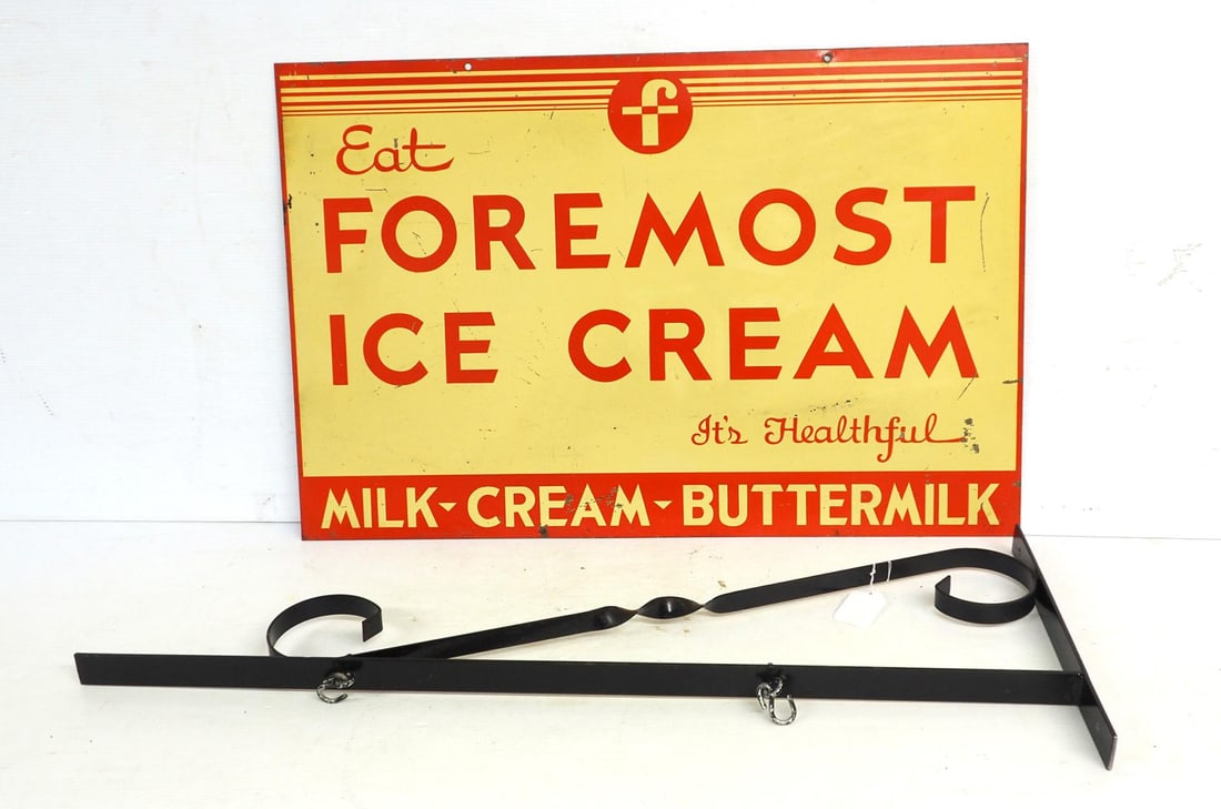 ICE CREAM 看板 アメリカ ヴィンテージ スチール foremost vintage