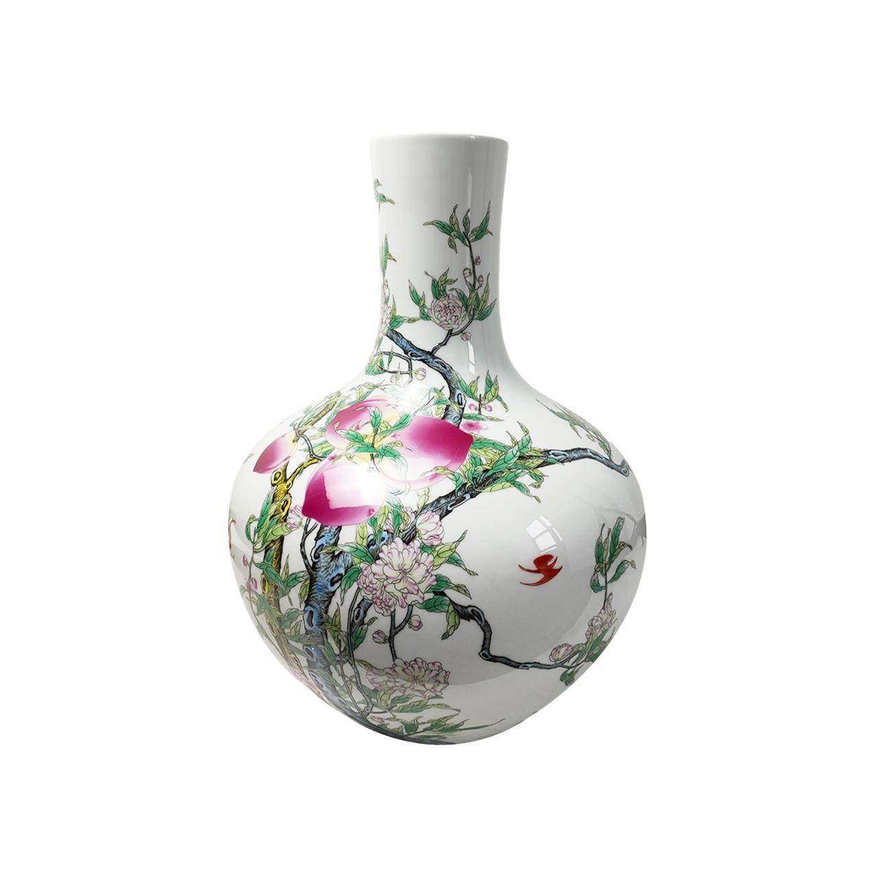 大清乾隆年製 粉彩桃図大壷 大清乾隆年製 粉彩桃図大壷 大清乾隆年製