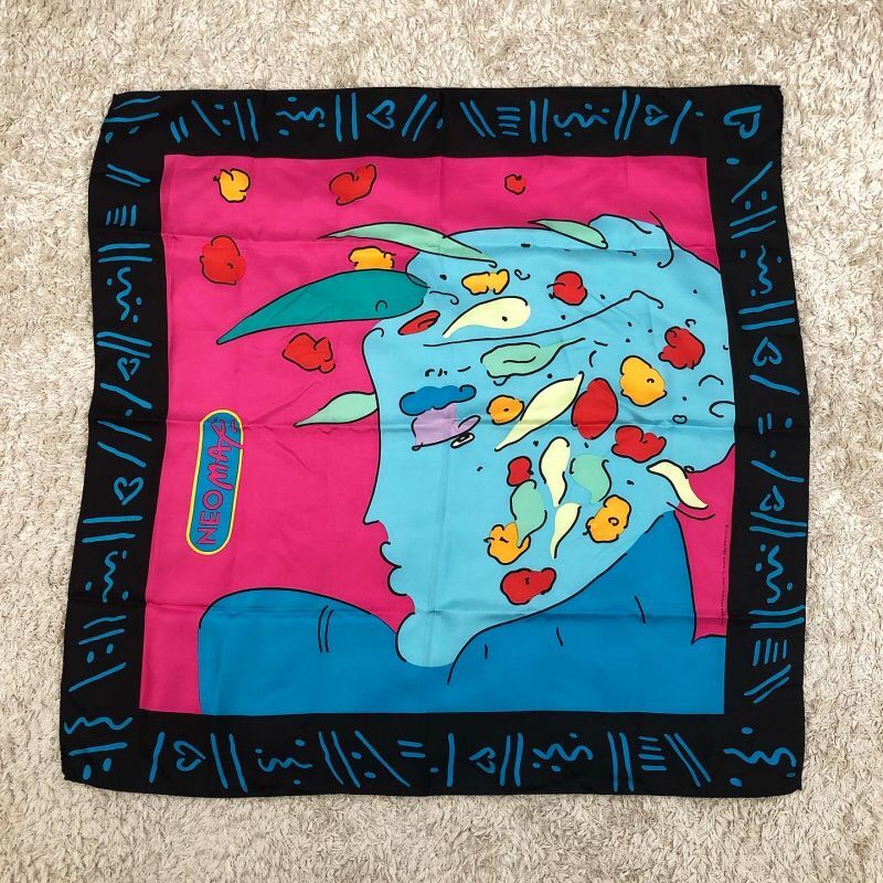 ビンテージ【1989年製・ピーターマックス スカーフ / ネオマックス