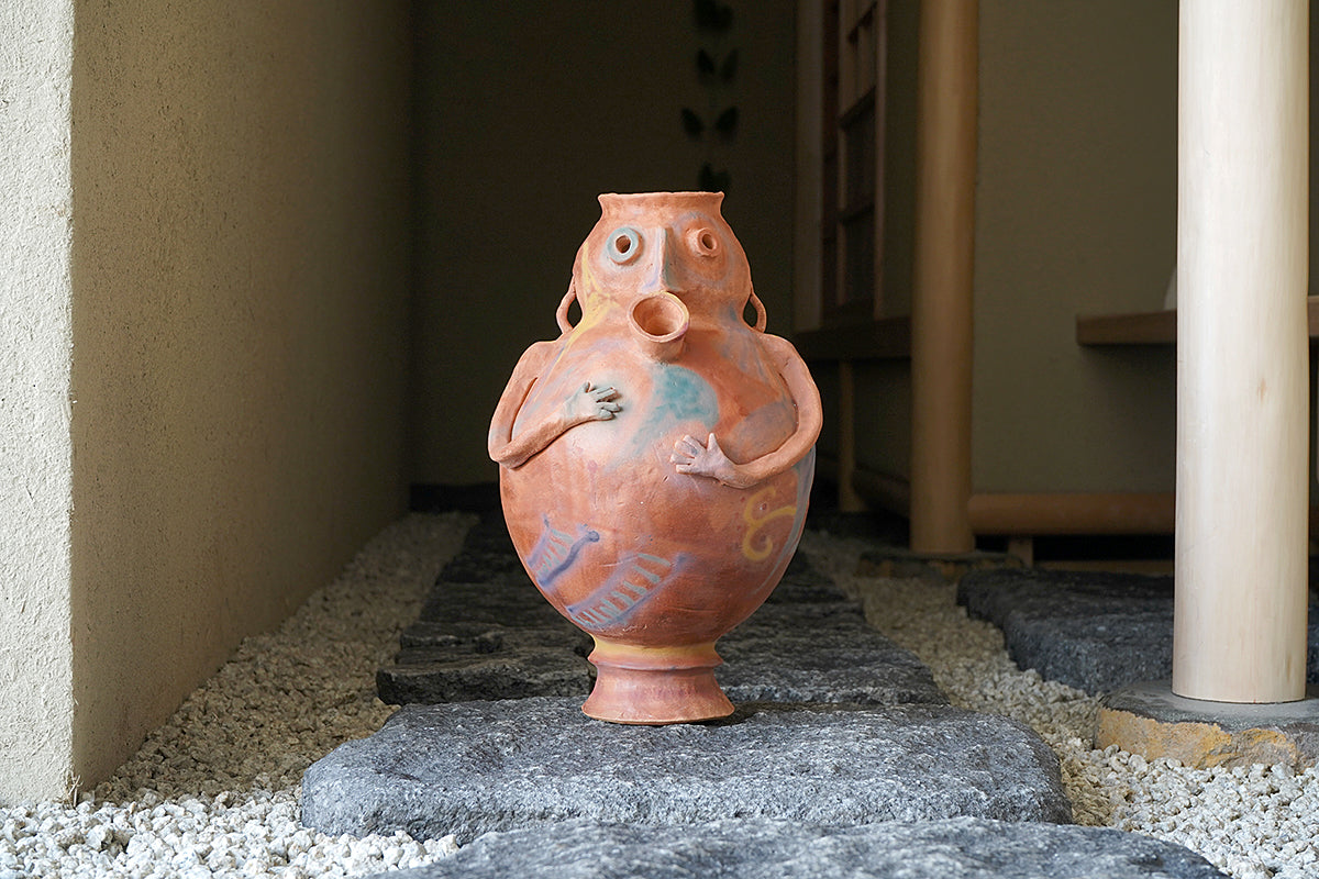 富貴佳器 瓢箪型飾壺 高さ31cm 骨董風インテリア 富貴佳器 瓢箪型飾壺