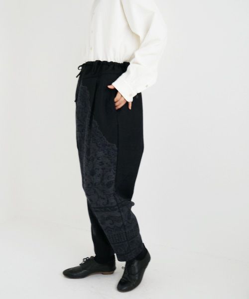 YANTOR ヤントル Tibetan Paisley Himo Pants[Y225PT09/BLUE]