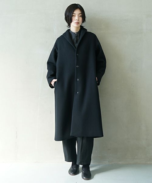 suzuki takayuki スズキタカユキ stand-fall-collar coatⅠ[A252-24/black]