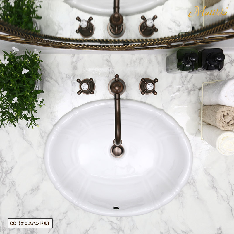 アンティーク調蛇口・洗面ボウル・排水ユニット3点セット｜パパサラダ