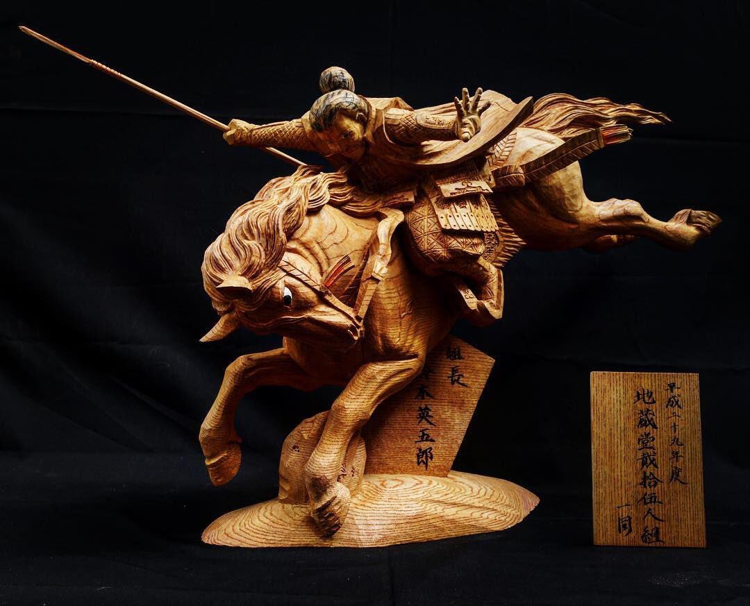 地蔵堂#置物#馬乗り#だんじり彫刻#騎馬武者#記念品#贈答品#木彫山本