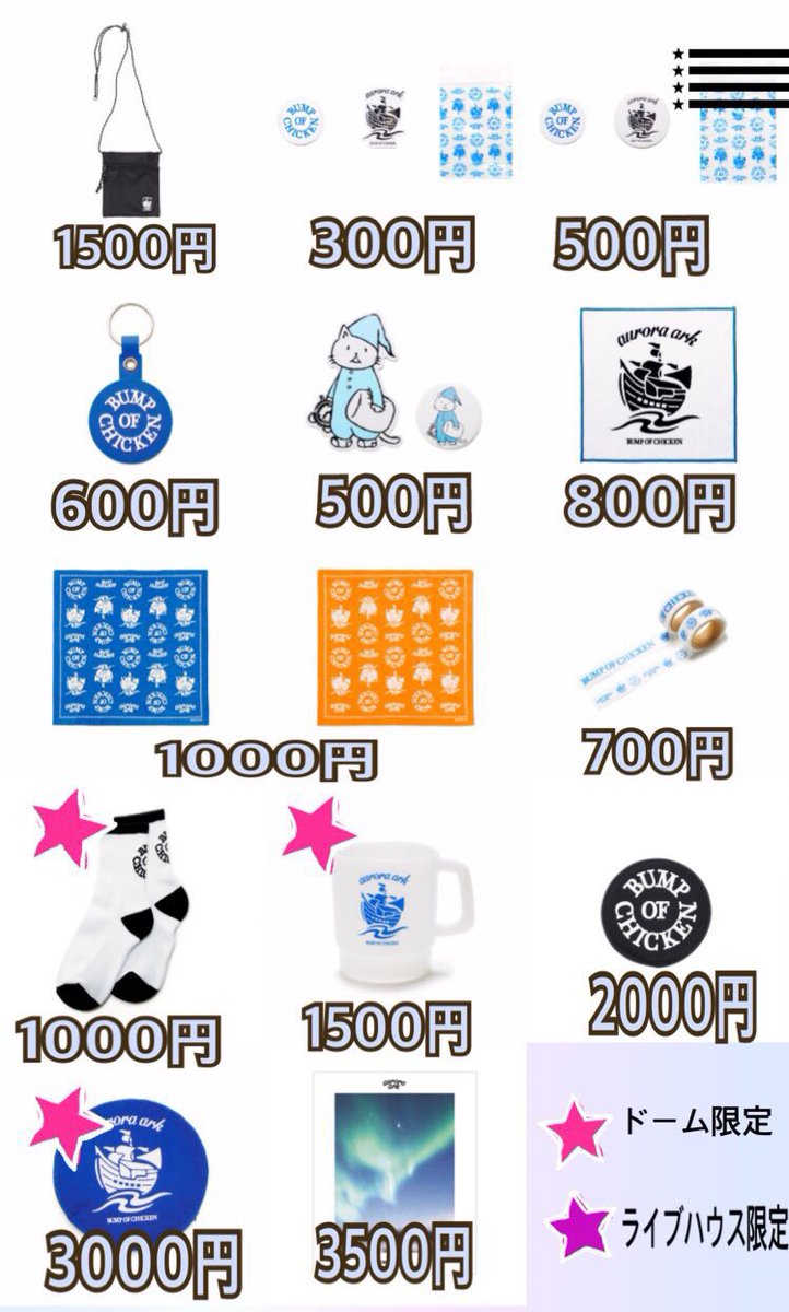 BUMP OF CHICKEN aurora arkツアーグッズセット Amazon.co.jp: BUMP OF