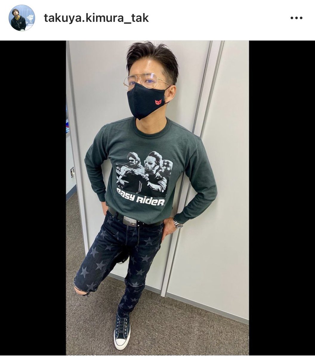 木村さんインスタ更新。MOVIE Tシャツ第20回目はEASY RIDER！この