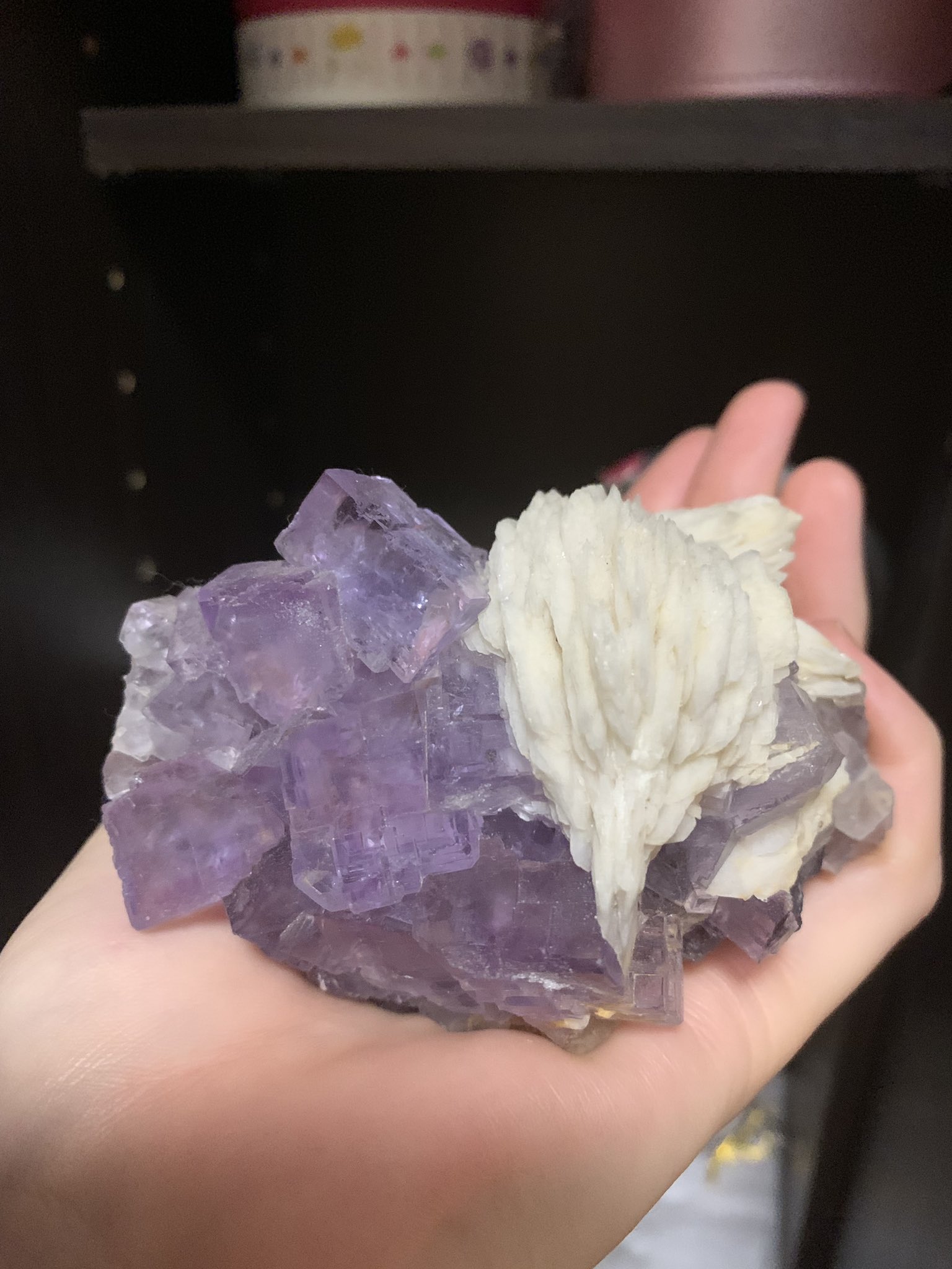 バライト上のボトリオイド蛍石