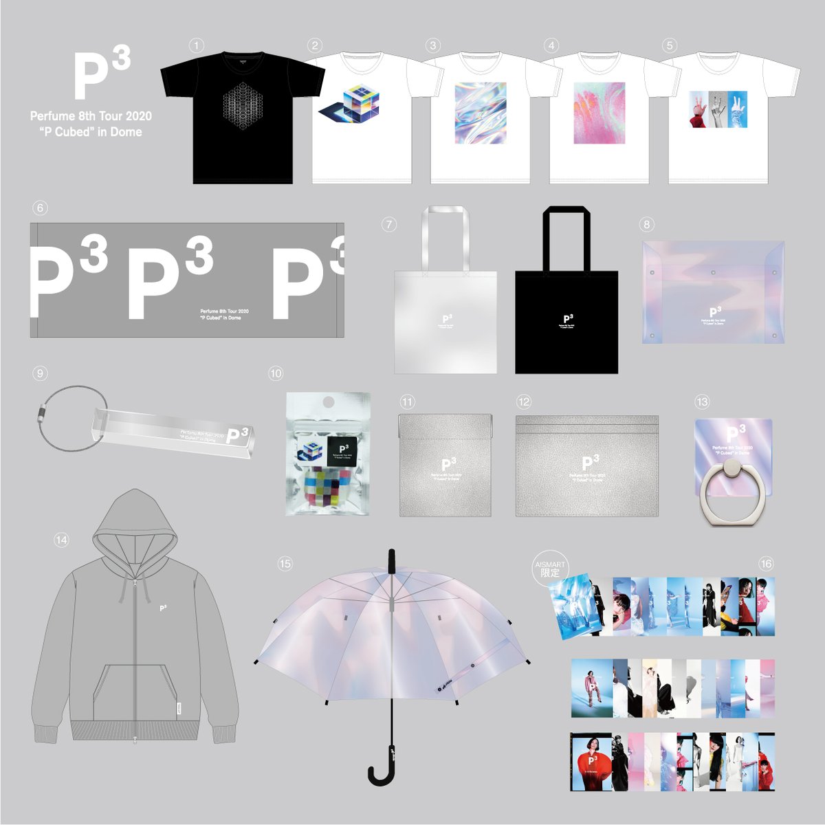 Perfume 8th Tour 2020 “P Cubed” in Dome」グッズのラインナップ公開