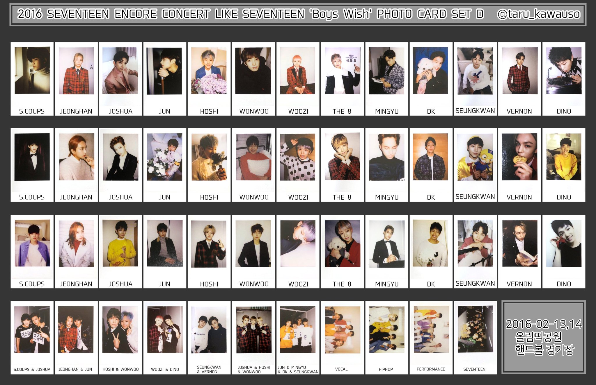 Like Seventeen Boys Wish アンコンフォトカードDセット Like