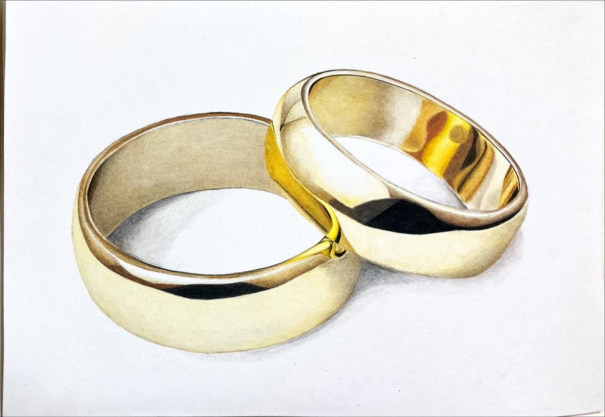 色鉛筆画上達ドリル 掲載作品紹介❗️ 指輪のページには金属を描くコツ