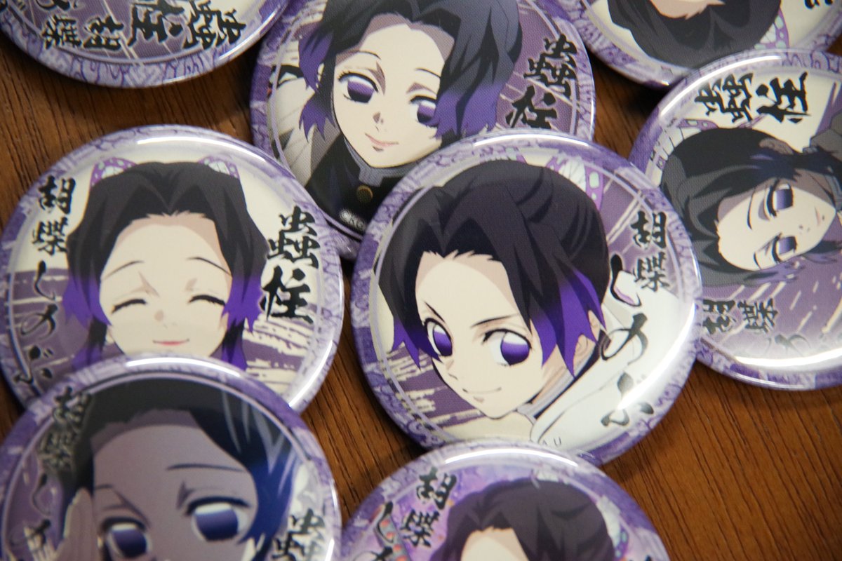 鬼滅の刃 絵巻カフェ くじ引き缶バッジ44mm 胡蝶カナエ 7点セット 鬼
