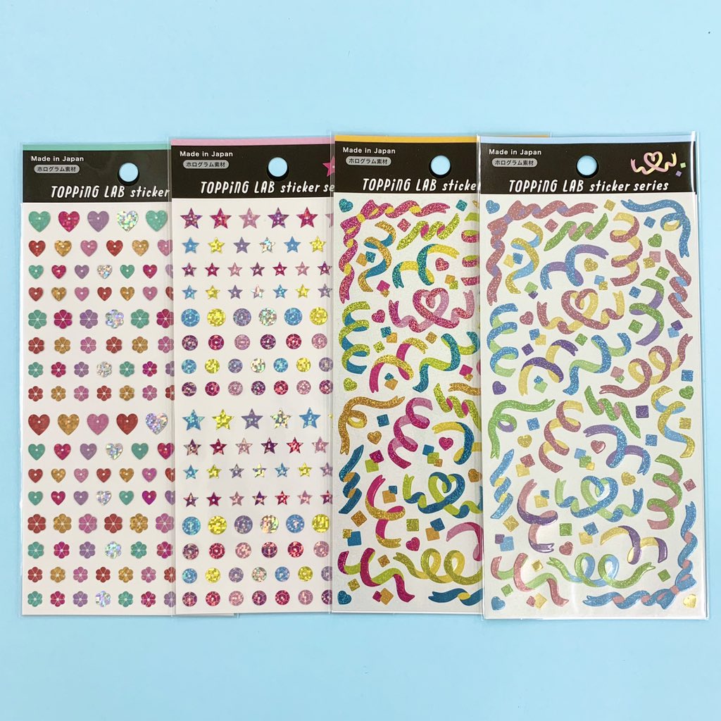 セリア TOPPing LAB ステッカーシール ジュエル 4種
