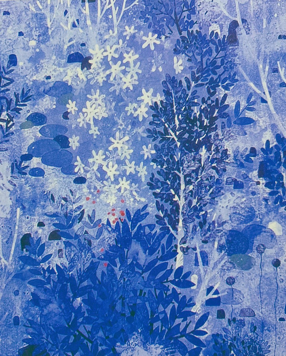 花のふる夜」 #日本画 #過去作品 #2000年作 #F20号