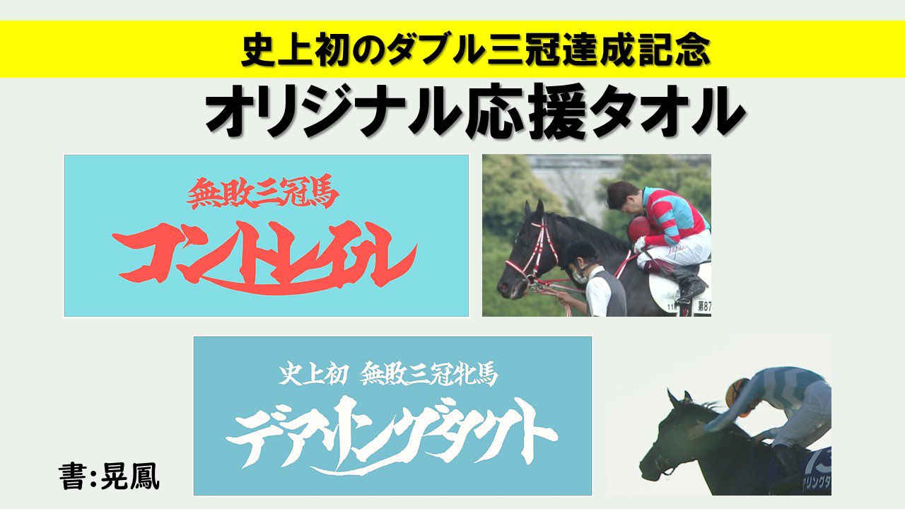 コントレイル デアリングタクト ゼッケンタオル 競馬 2020 秋華賞