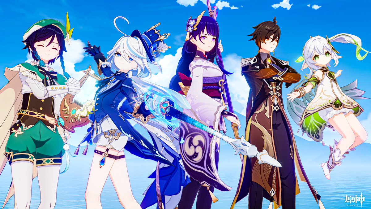 原神 台湾 切手 雷電将軍 ウェンティ 鍾離 ナヒーダ 5枚 原神 台湾