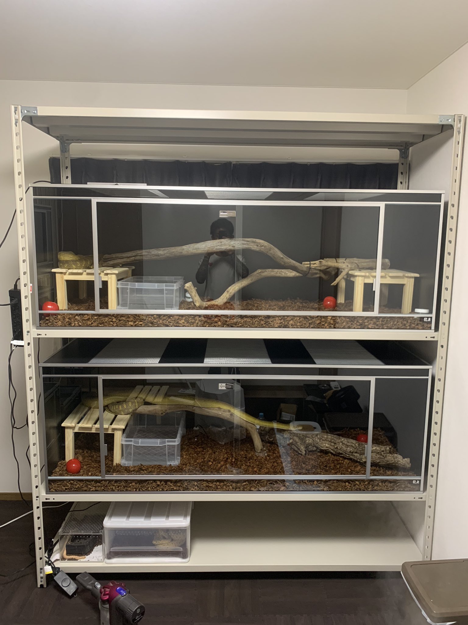 爬虫類ケージ 龍匠オーダーメイド品 幅900奥行き600高さ900