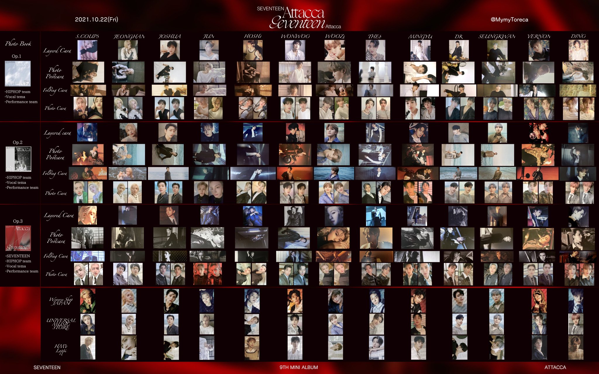 SEVENTEEN ジョシュア attacca ヨントン ラキドロ 中国 トレカ 【公式