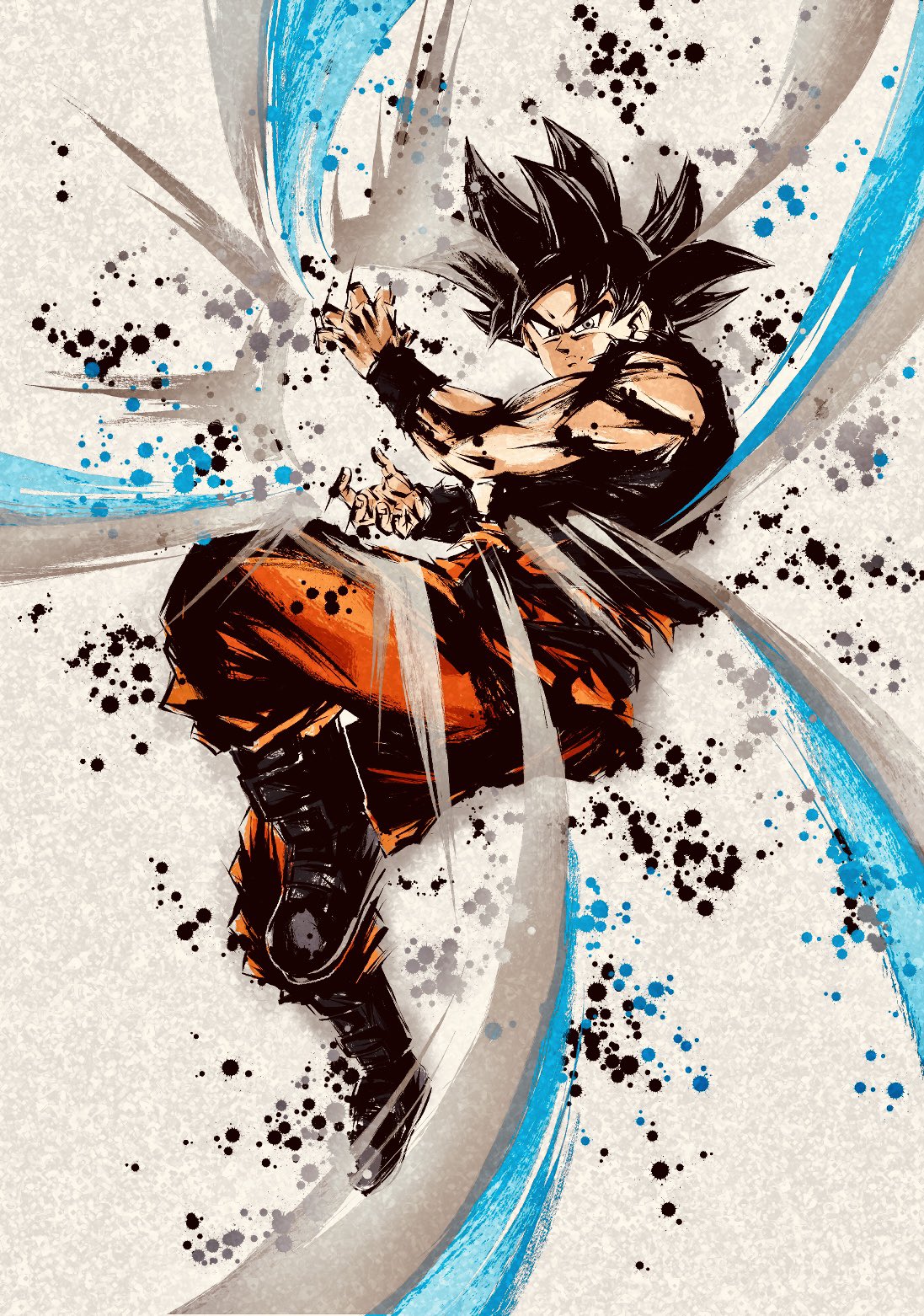 パラレル ドラゴンボール 墨絵 かめはめ波 孫悟空 BGS10 ブラック