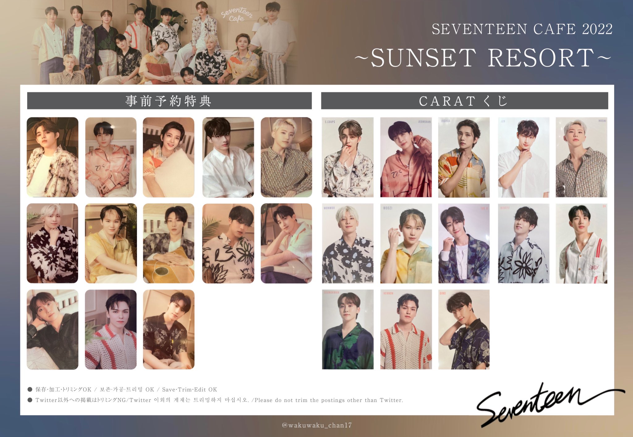 SEVENTEEN セブチ カフェ 入場特典 EC トレカ 2枚セット seventeen