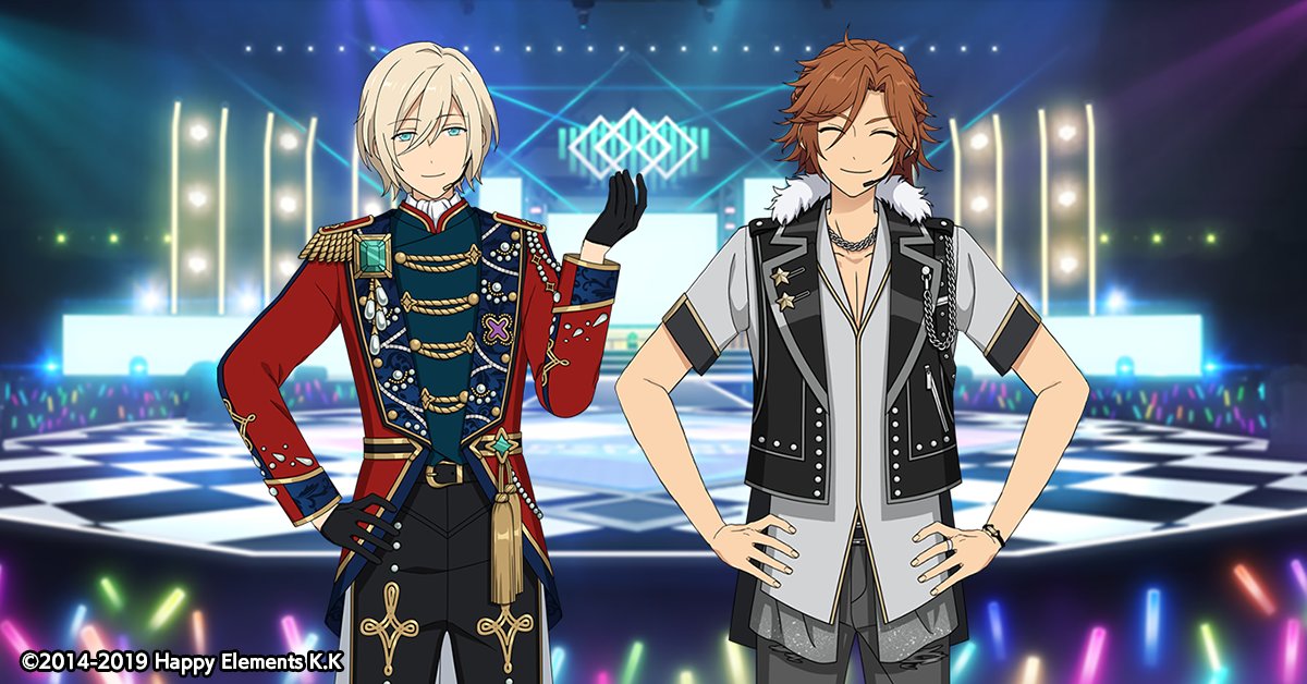 スカウト情報】 英智と斑のカードにはルーム衣装が付いています🎵 ⭐5