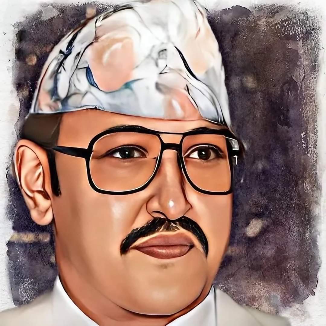 額縁 Late King Birendra Painting A2:No Frame Late King Birendra