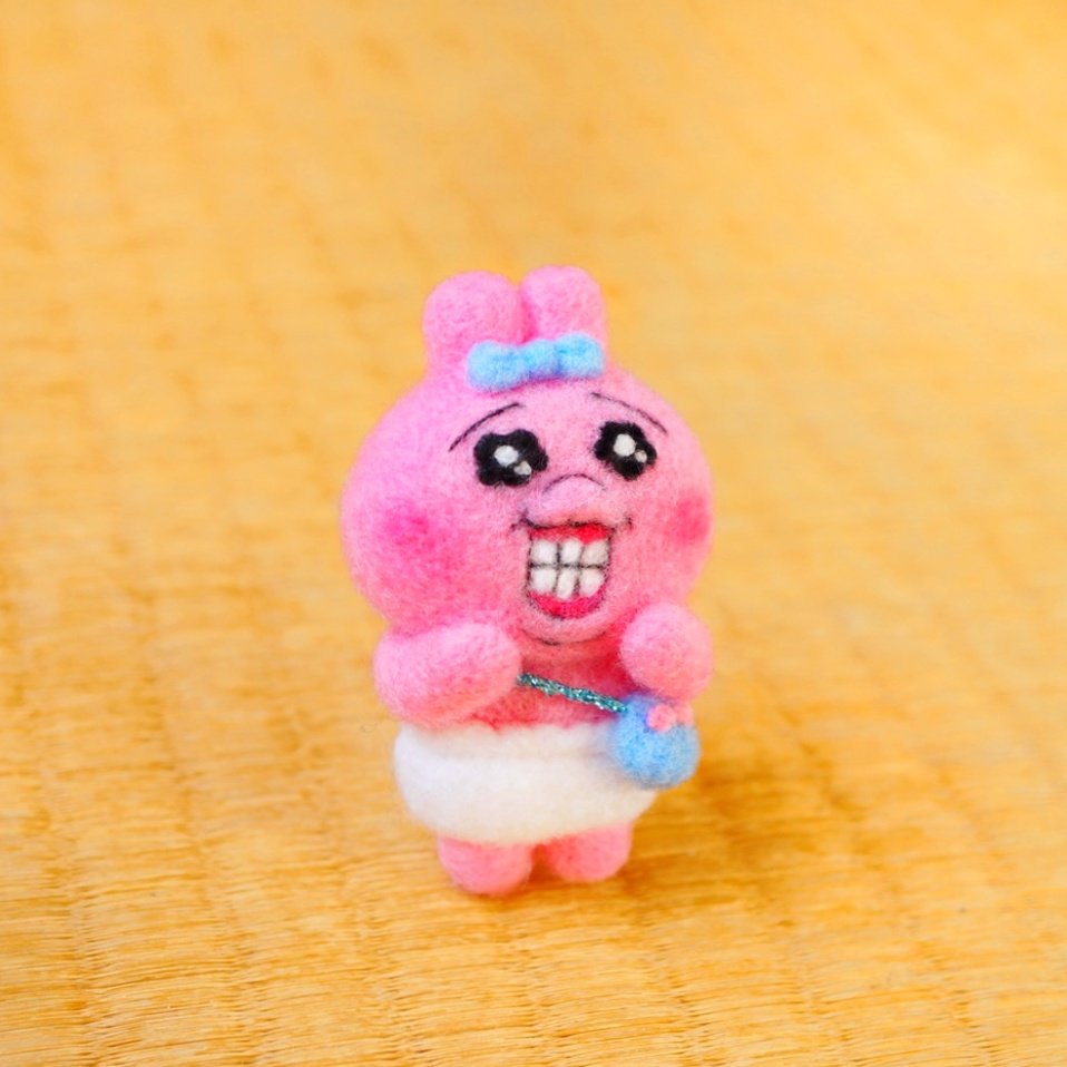 おぱんちゅうさぎ作りました #羊毛フェルト #おぱんちゅうさぎ