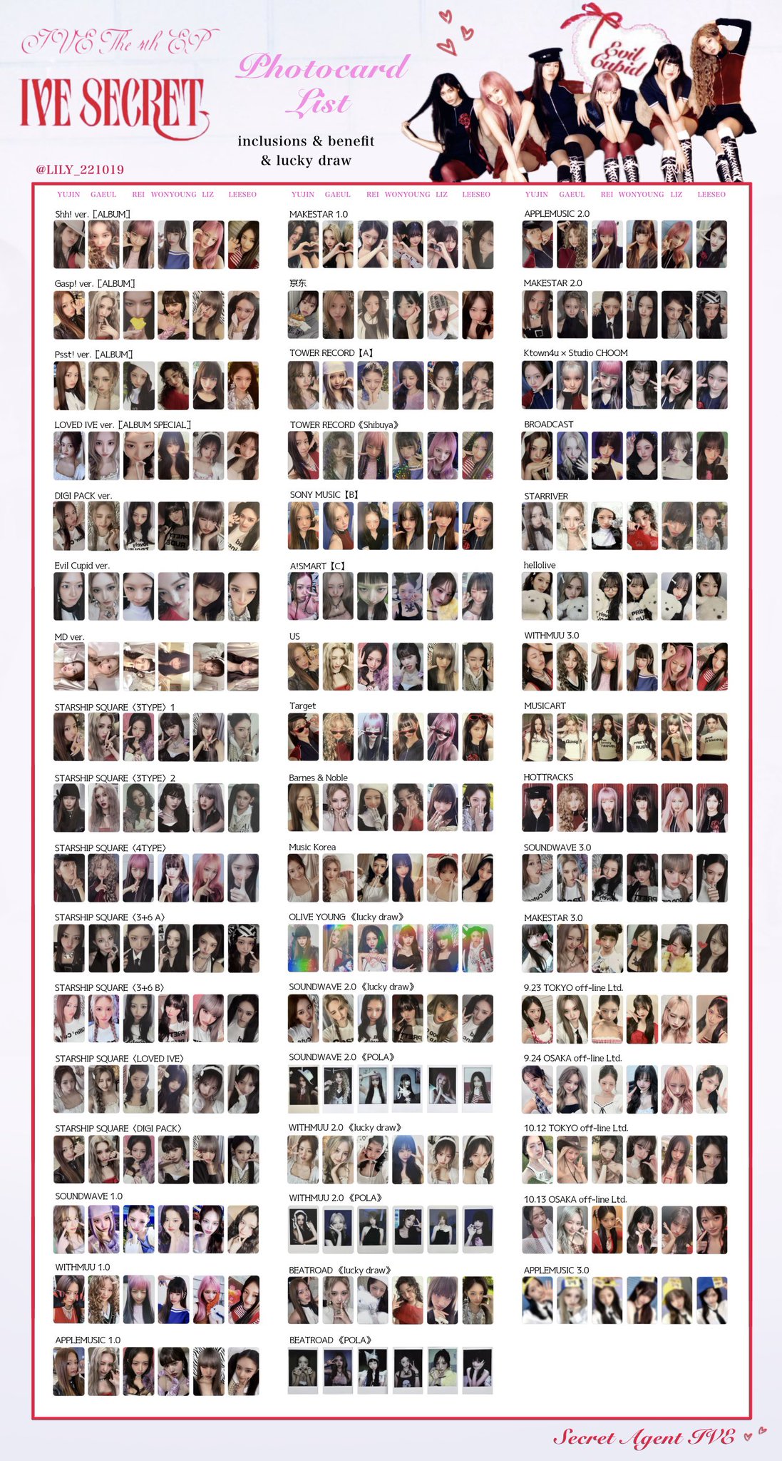 ive SECRET 会場限定 特典 トレカ 6種コンプ 5セット IVE SECRET 会場