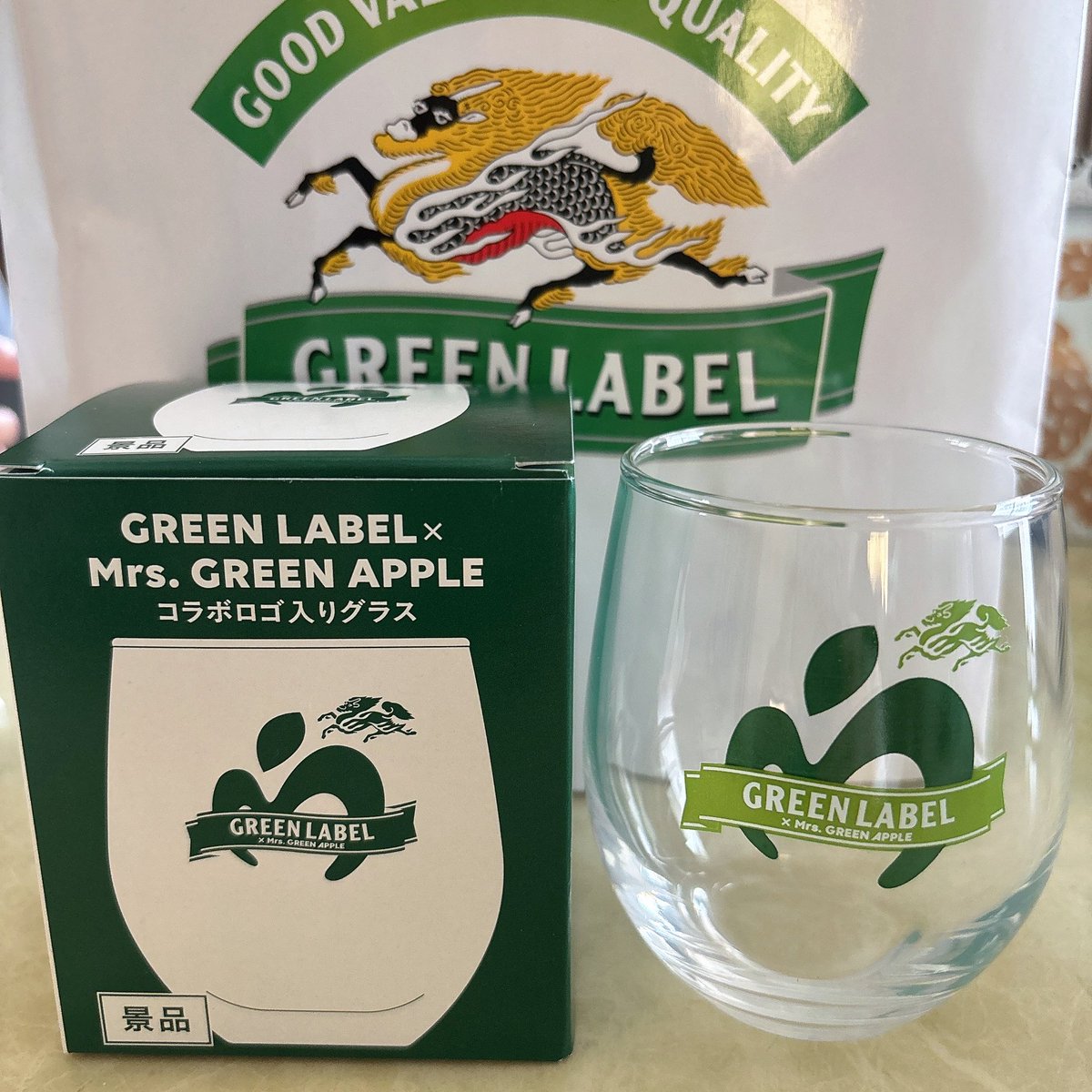 グリーンラベル Mrs. Green Apple グラス 6個セット GREEN LABEL × Mrs